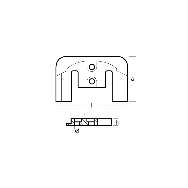 Sinkanode Mercury / Mercruiser Type Bravo, Motor Anode, M 821630, 0.920kg, R800815