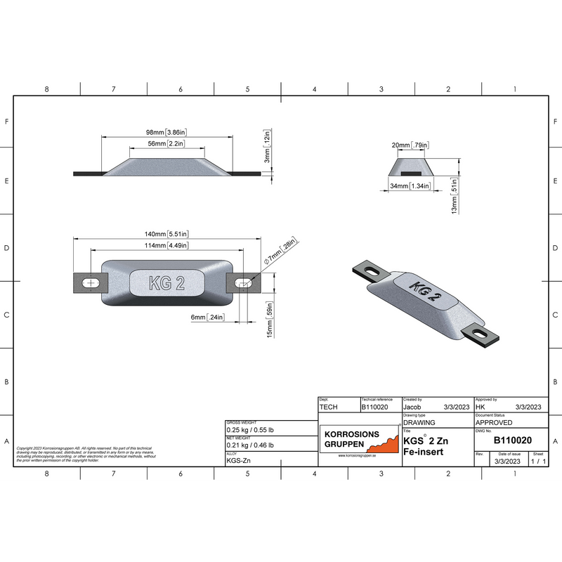 Sinkanode Type 2 - 98*34*13mm