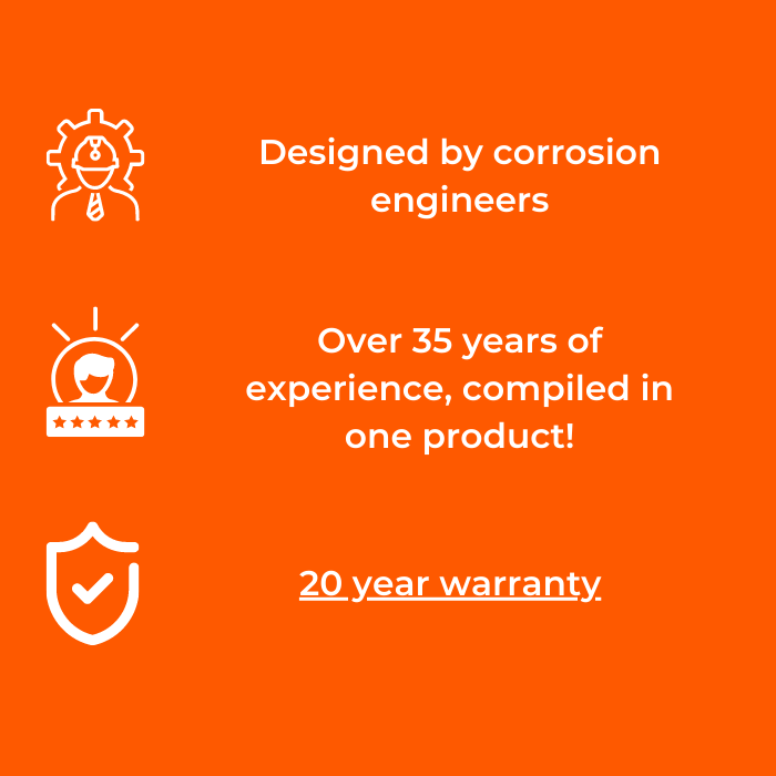 Corrosion Guard - drevet anodestang for vannvarmere, 340-460 liter, 3/4 "-14 pt, EU adapter