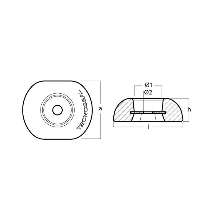 Disk anod, Ø110mm med stålarmering, typ: UK