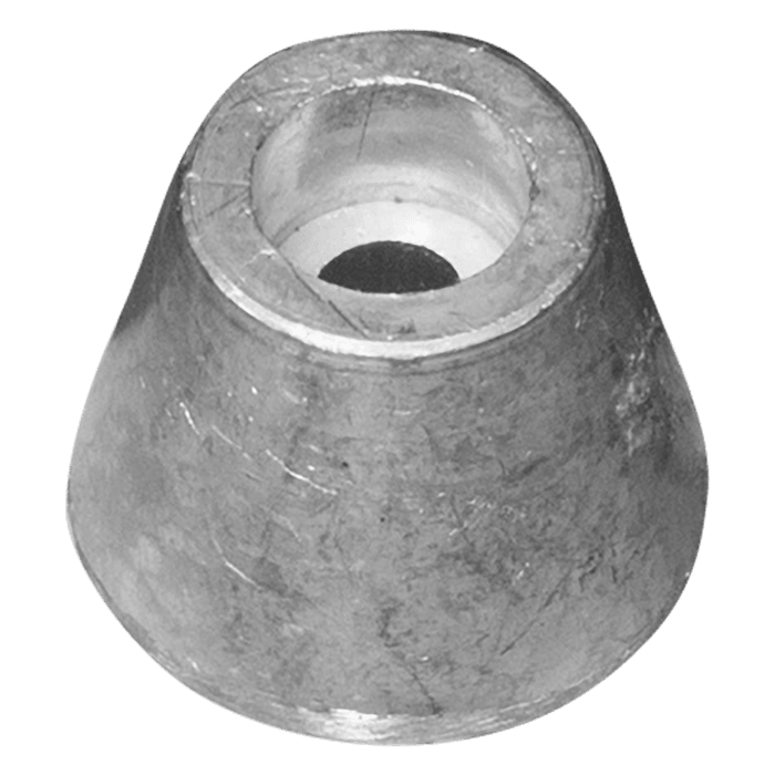 Zinkanod Sidepower - Sleipner propeller nut SP30/40 Ø26 H.20, 61180, T01050,  Ovanifrån - AnodeFactory