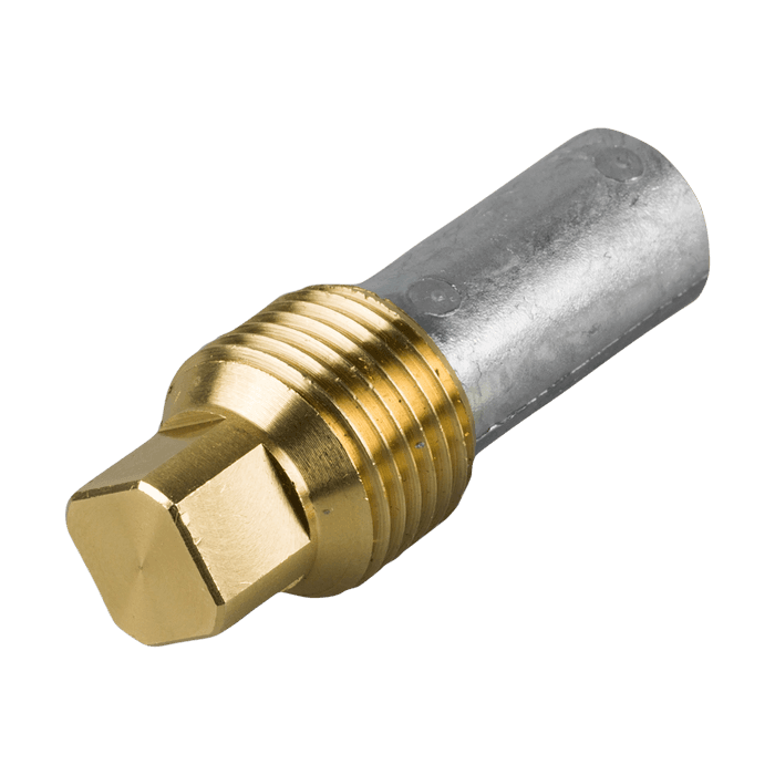 Zinkanod Volvo Penta, typ pencil anode Ø15 L.40 / med mässingplugg th.12'' Bspt, VP838929, R800714C - AnodeFactory