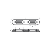 Magnesiumanod Fairline, 320*65*35mm, c-c 160mm - AnodeFactory